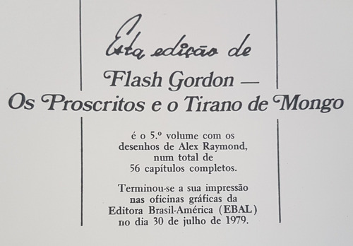 Hq Flash Gordon Os Proscritos E O Tirano Reprint 1979 Ebal (Usado)