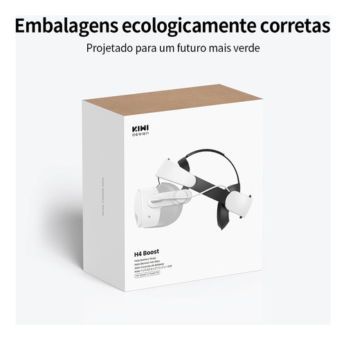 Kiwi Design H4 Boost Faixa Vr Com Bateria Para Quest 3/3s