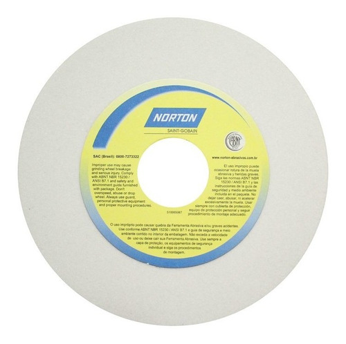 Rebolo Reto Para Ferramentaria Grão 120 Fe 38a 120k Norton Cor Branco