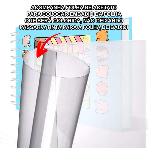 Livro De Colorir Bobbie Goods Capa Dura 50 Páginas De Desenhos Azul Menino 50 Desenhos + Estojo 48 Canetinhas Ponta Dupla