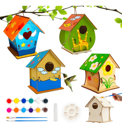 Bellochiddo Kit De Manualidades Para Casa De Pájaros Para Ni