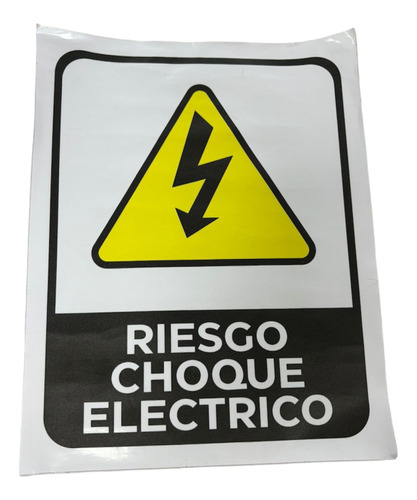 Cartel Adhesivo 22x28 ¨riesgo Choque Electrico¨ 