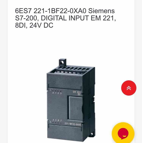 6es7221-1bf22-0xa0 Siemens S7-200 Digital Modulo 8-pts 24vdc (Usado)