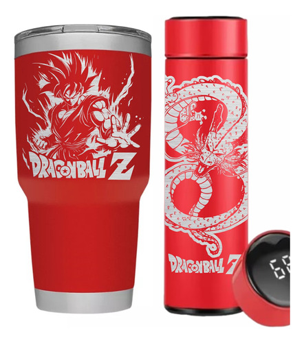 Dragon Ball Kit Termo Digital Más Termo 30oz Acero Inox