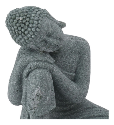 B Estatua De Buda Escultura De Arenisca Verde Sentado