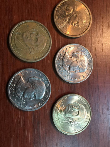 Robmar-lote De 5 Monedas 1 Dolar De -usa, Al Asar