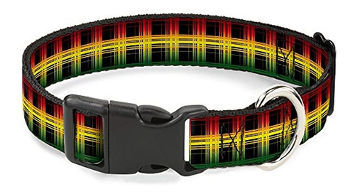 Collar De Clip De Plastico A Cuadros Negro / Rasta De 15-26