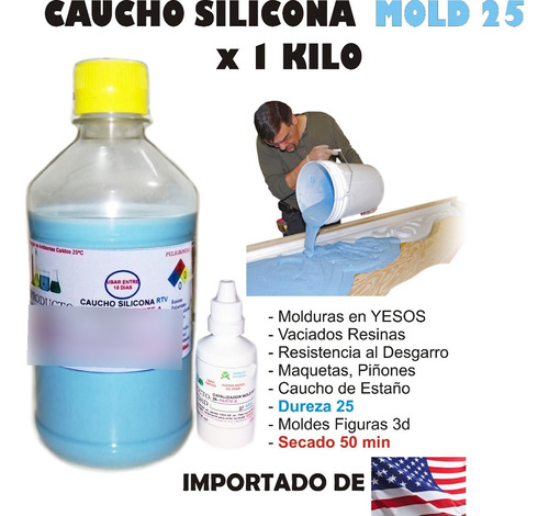 Caucho Silicona Para Moldes Mold 25 X 1kg Panel 3d Yeso
