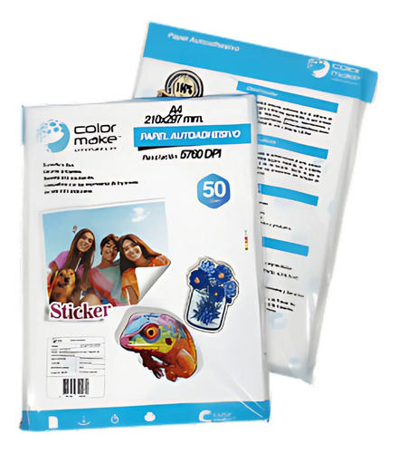 Papel Fotográfico Glossy Autoadhesivo 115g Color Make 50 Hjs Color Blanco