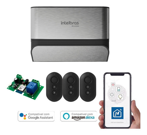 Kit Automatizador Wifi C/ Fechadura Eletroímã E 3 Controles