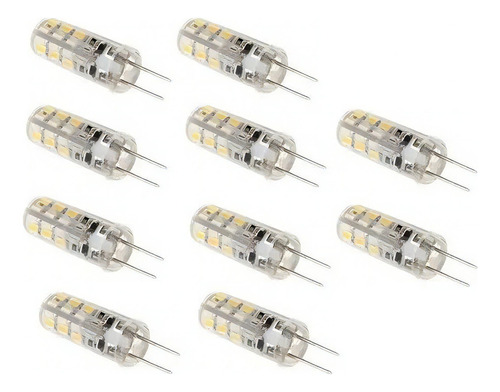 10 Lampada Halogena Bipino G4 2w Lustres Luminárias 110v220v Cor Da Luz Branco-quente