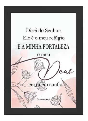 Quadro Decorativo Salmo 91 Frase Religioso