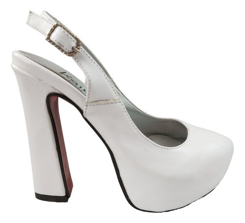 Stilettos Punta Cerrada Blanco Plataforma Outlet! - Art95088