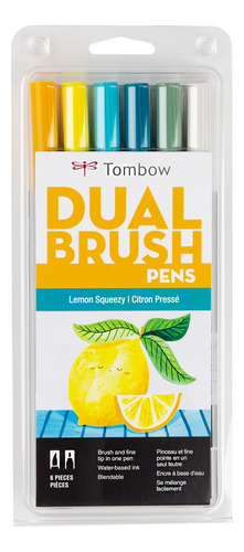 Juego De Bolígrafos De Doble Cepillo Lemon Squeezy 6 Unidade