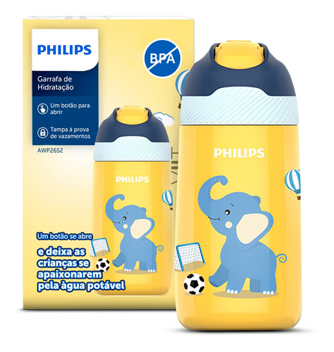Garrafa Que Abre Com Botão Infantil - Philips Awp2652 Com Nf