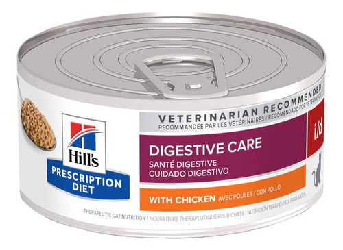 Alimento Hill's Prescription Diet Digestive Care i/d para gato sabor pollo y vegetales en lata de 156g