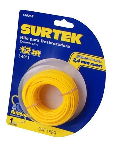 Nylon Desbrozadora Blíster Amarillo 2.4mm X 15mt Surtek