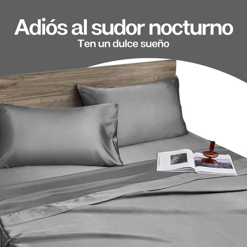 2 Fundas De Almohada De Satén Tamaño Estándar 50x70cm,
