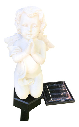 Luz Solar Querubin Decoracion Jardin Estatua Angel Estaca Al