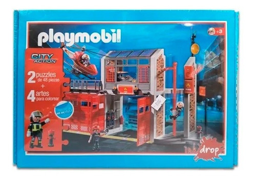 2 Rompecabezas Playmobil + 4 Laminas P/pintar + 1 Memotest