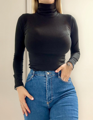 Remera Polera Mujer Morley Lisa Básica Manga Larga Pack X3