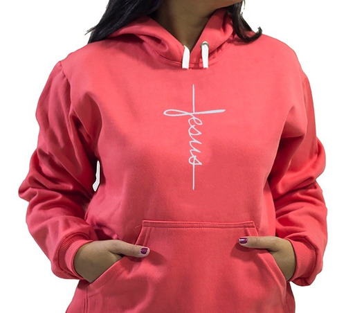 Moletom Feminino Fé Cristã Blusa De Frio Bem Quentinha