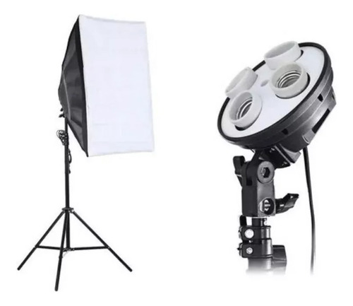 Kit Iluminacion Socket X4 Tripode+ Softbox 50x70 + Socket X4