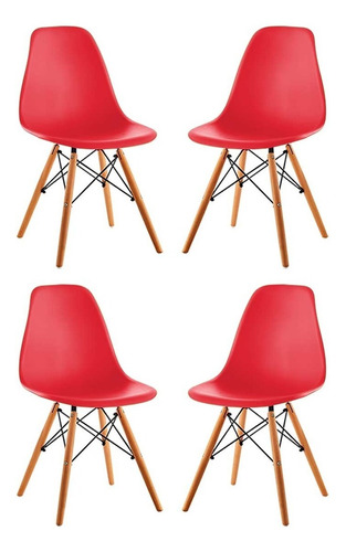 Kit X 4 Sillas Eames Tradicional Para Hogar