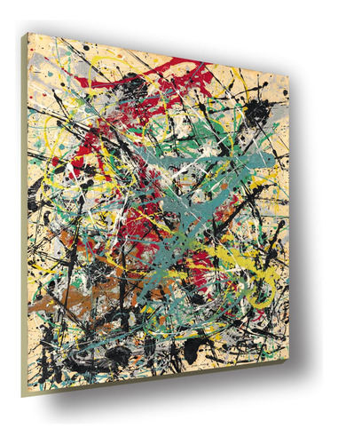 Cuadro Canvas Bastidor Arte Abstracto Pollock # 16 100x76