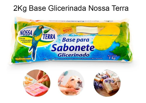 Imagem 2 de 3 de 2kg De Base Glicerina Branca Para Sab. Nossa Terra