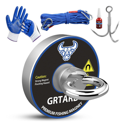 Kit Iman De Pesca Neodimio Potente 226kg Con Cuerda Y Guante