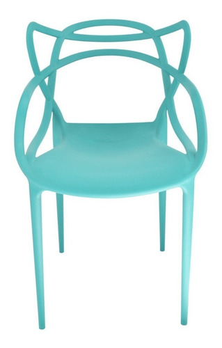 Cadeira de jantar Top Chairs Top Chairs Allegra, estrutura de cor  azul-turquesa, 6 unidades