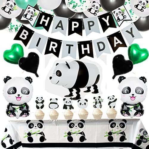 Accesorios De Panda Para Fiesta De Cumpleaños, 65 Uds.