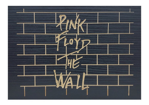 Quadro Entalhado Em Madeira - Pink Floyd - The Wall (preto)