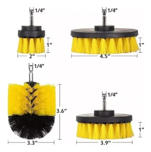 Kit Limpieza 4 Cepillos Para Taladro Pulidora