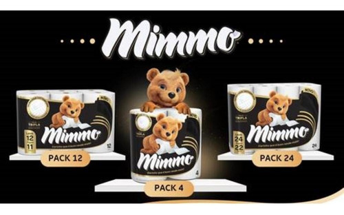 Imagem 2 de 3 de Papel Higiênico Folha Tripla Mimmo Pacote Com 4 Rolos