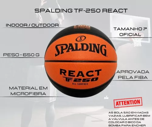 Bola de Basquete Spalding React Tf250 Fiba