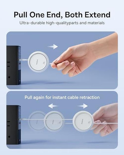 Cable Baseus Usb C, Cable Retráctil Mini 100w Usb C A Usb C