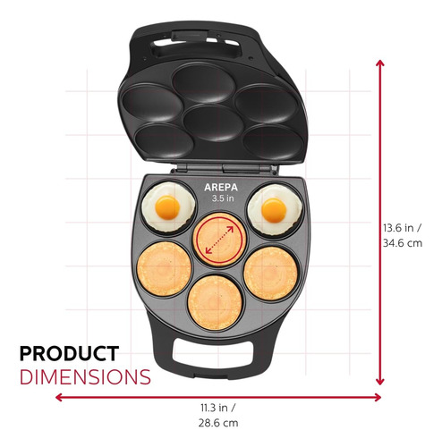 Máquina Antiadherente 6 Secciones Multialimentos Negro Matte