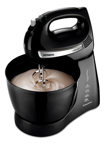 Batidora Con Bowl Mondial 400 W B-04np Negro 4 Velocidades