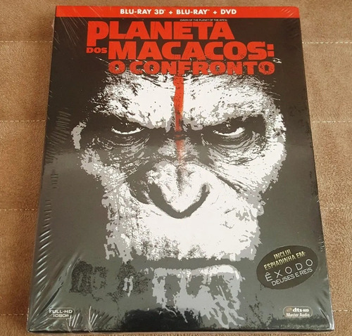 Blu-ray 3d + 2d + Dvd Planeta Dos Macacos O Confronto + Luva