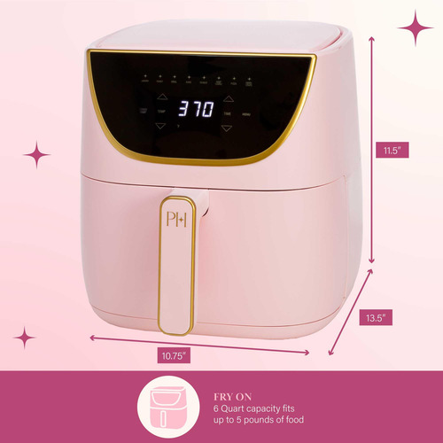Air Fryer Paris Hilton, Grande, Con Capacidad Para 6 Cuartos