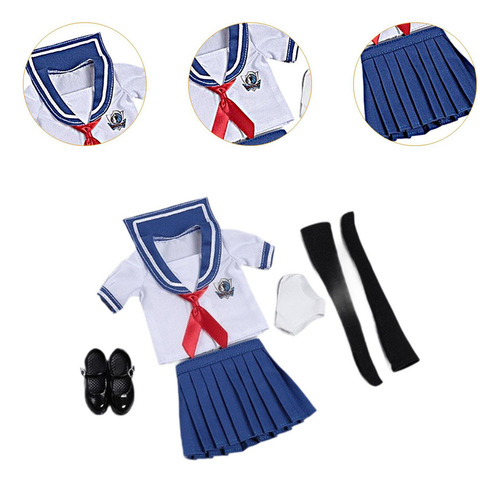 Traje De Uniforme De Colegiala A Escala 1:6, Ropa Para