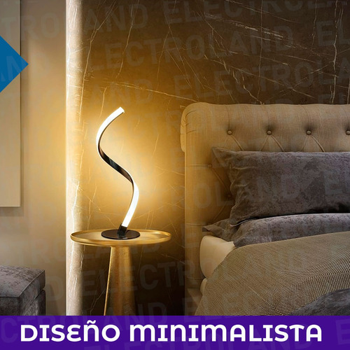 Lámpara De Escritorio Led Curva Moderna Mesa En Espiral Usb