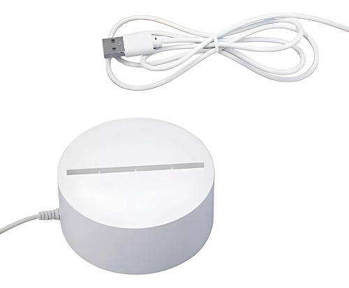 Luminária 3d Led Com Placa Acrílica Para Mensagens C/caneta Cúpula Transparente Estrutura Branco 127/220v