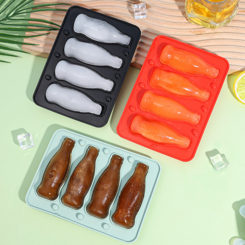 Molde De Hielo De Silicona Para Botellas De Coca Cola Con 4