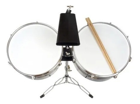Imagen 2 de 6 de Timbal Latino 13 -14 Con Base Campana Y Baquetas