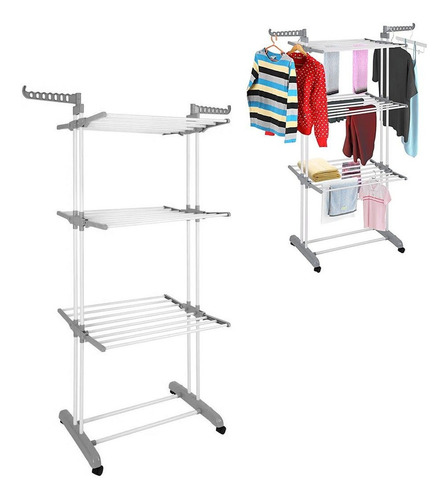 Imagen 1 de 8 de Tendedero Para Ropa Plegable Ropa Tender 3 Niveles