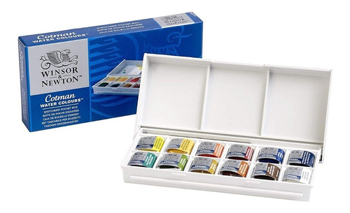 Caja Acuarelas Winsor & Newton X 12 Colores Agua 