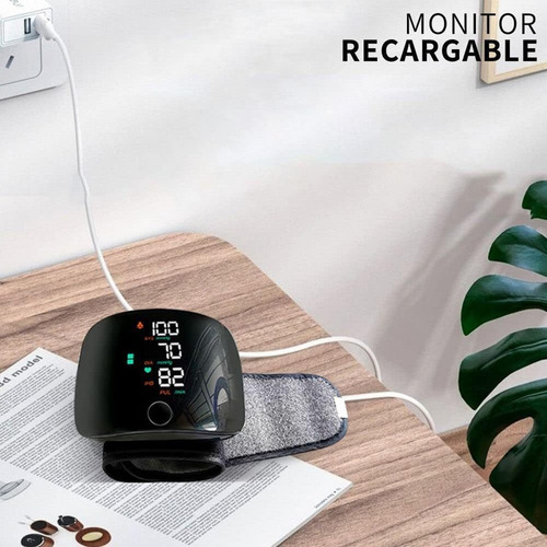 BLUEMOS Digital arm baumanometer, glucometro, pressure meter, baumanometer, blood pressure measuring apparatus Color Negro